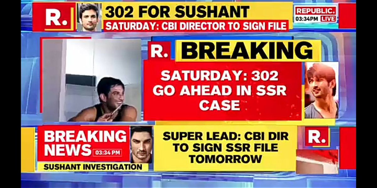 The news of IPC 302 broke out on 1st Oct, 2020, no progress after that. WHY ?
Who stopped CBI Director to sign SSR file & impose 302? @narendramodi @AmitShah 
@CBIHeadquarters @Copsview 

CBI Silence Killing SSRCase 
#JusticeForSushantSinghRajput