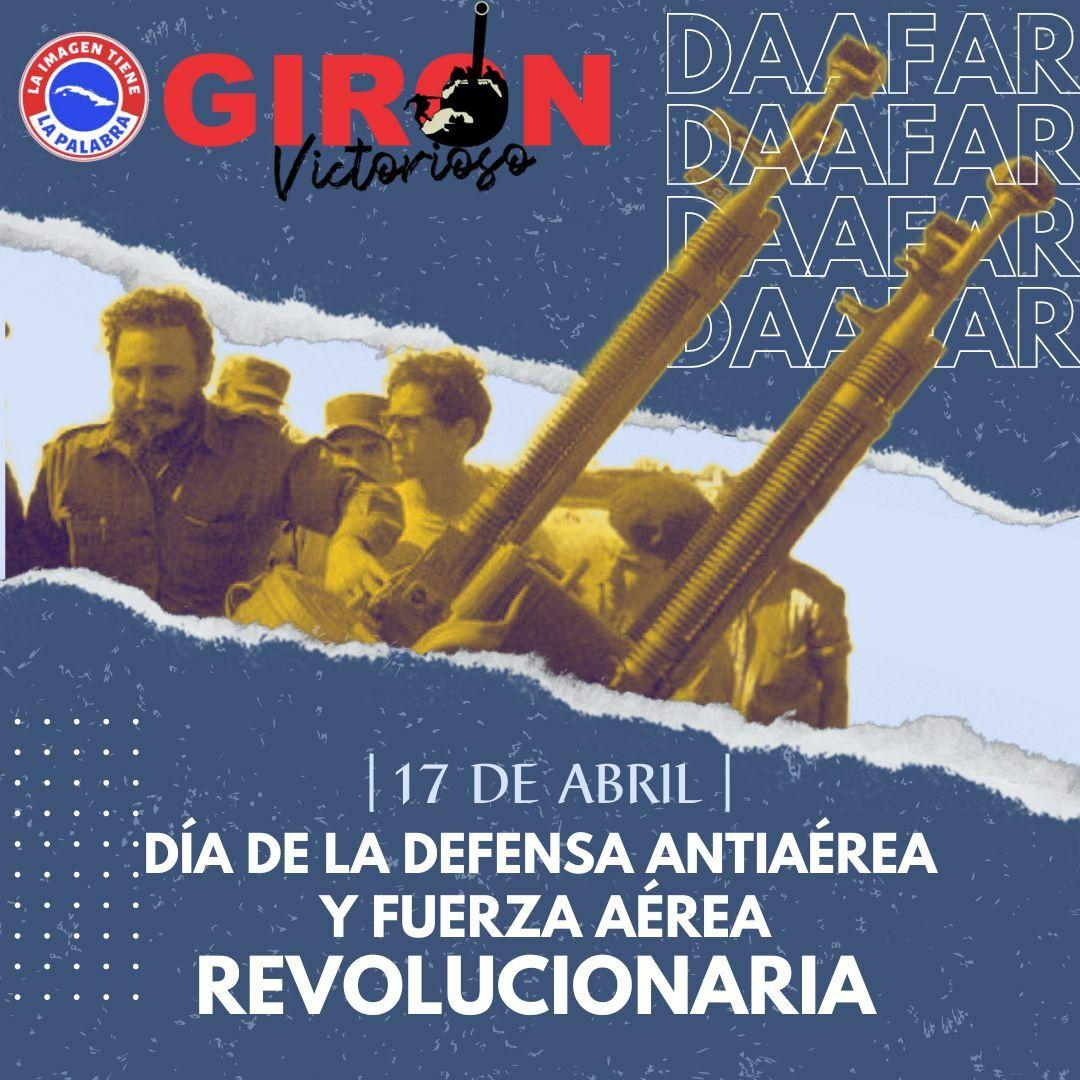 En recordación de aquellos que ofrendaron su vida por la paz de los cielos de #Cuba en un #GirónVictorioso que fue testigo de las primeras acciones conjuntas de la fuerza aérea y la artillería, y marcaron el camino de la victoria y la fecha fundacional de la DAAFAR. Felicidades!!