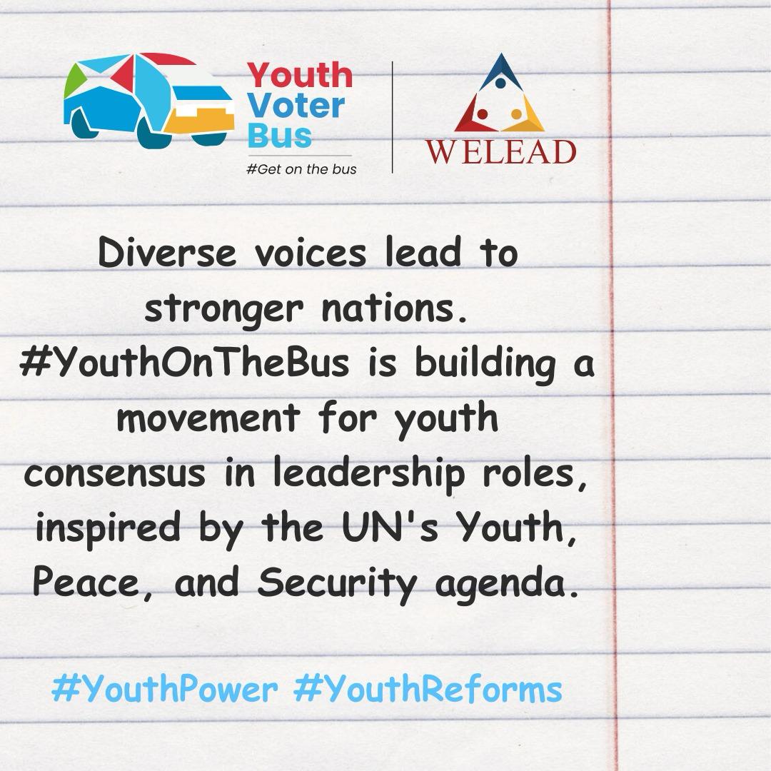 Diverse voices lead to stronger nations
#YouthPower 
#YouthReforms
#YouthPower
#YouthReforms