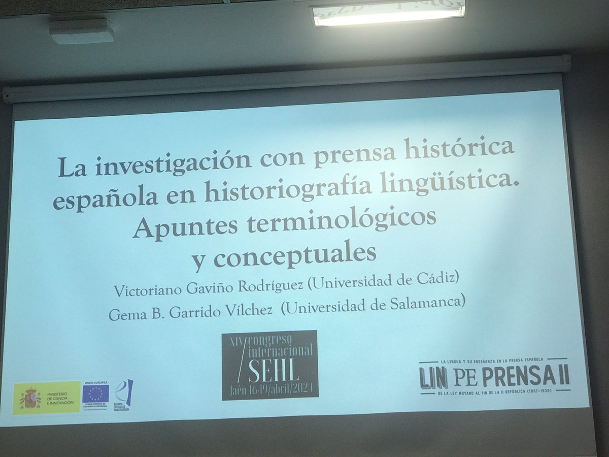 MJGarciaFolgado's tweet photo. Desde el proyecto #LinPePrensa, @GemaBGarrido1 y @VictorGaviRo nos dan unos muy necesarios apuntes terminológicos y conceptuales para abordar el estudio de la prensa desde la #histlx 
#XIVCISEHL @xivcisehl_Jaen @linpeprensa2 @SEHL_oficial https://t.co/W0V6hmh8tb
