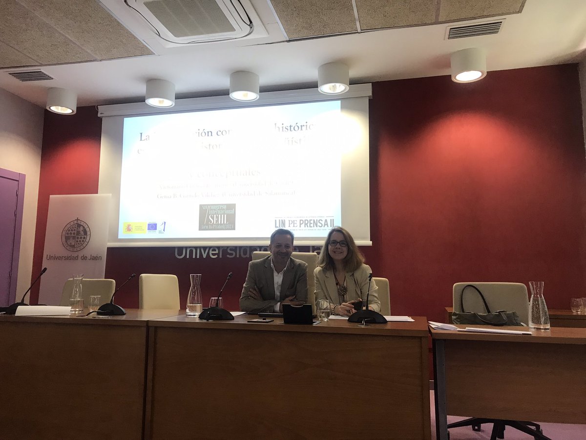 MJGarciaFolgado's tweet photo. Desde el proyecto #LinPePrensa, @GemaBGarrido1 y @VictorGaviRo nos dan unos muy necesarios apuntes terminológicos y conceptuales para abordar el estudio de la prensa desde la #histlx 
#XIVCISEHL @xivcisehl_Jaen @linpeprensa2 @SEHL_oficial https://t.co/W0V6hmh8tb