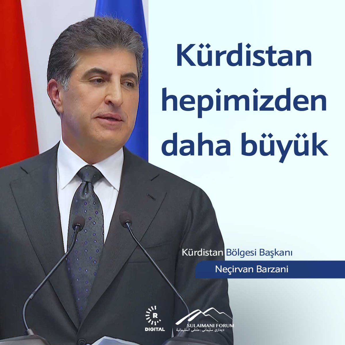 RudawTurkce's tweet photo. Bölgesel ve Uluslararası Çalışmalar Enstitüsü (IRIS) tarafından düzenlenen 8. Süleymaniye Forumu'na katılan Kürdistan Bölgesi Başkanı Neçirvan Barzani katılımcılara hitap etti

#suliforum24 https://t.co/4BNvDut0Lw