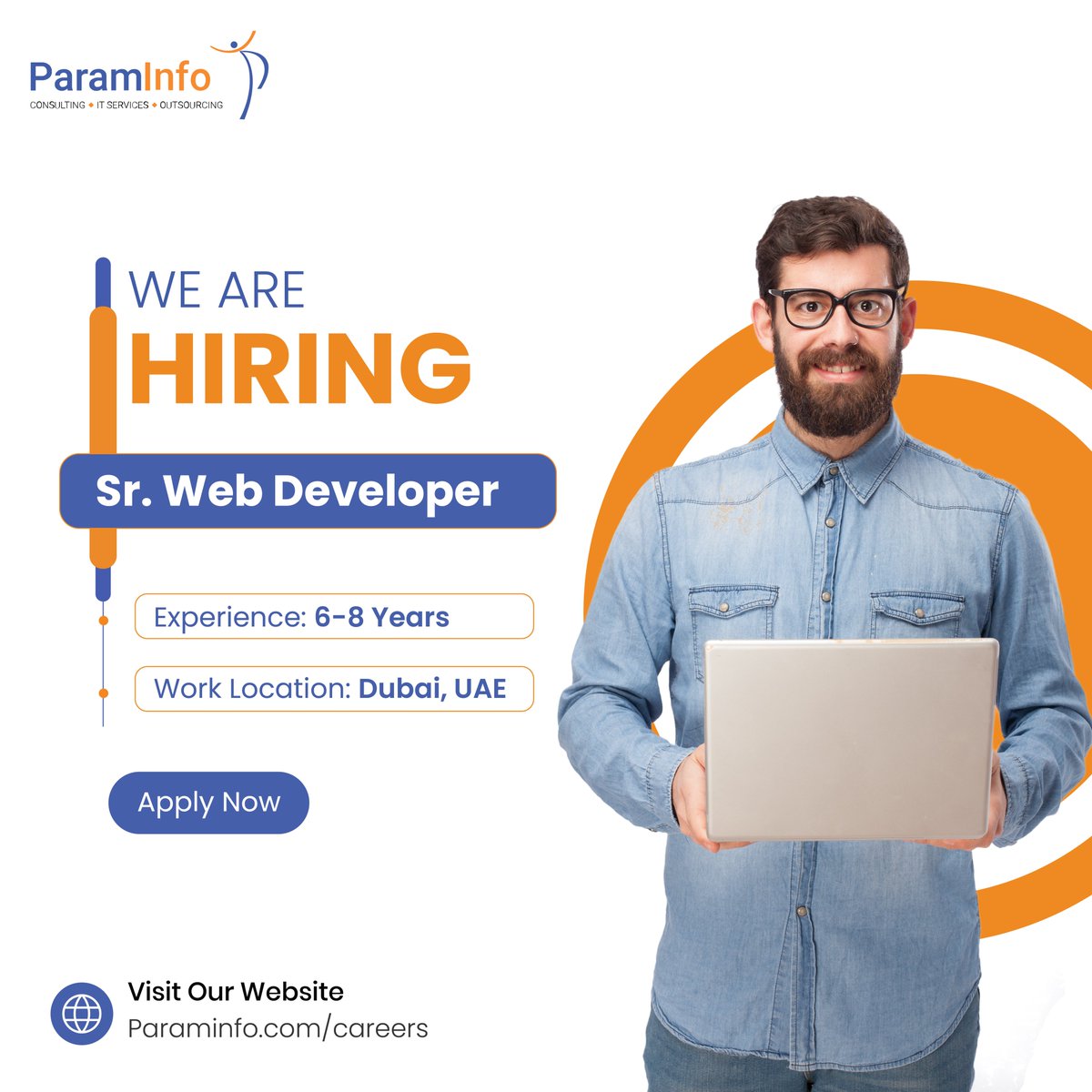 𝐉𝐨𝐛 𝐓𝐢𝐭𝐥𝐞: Sr. Web Developer 📢
𝐀𝐩𝐩𝐥𝐲 𝐍𝐨𝐰: bit.ly/3xF2LAi 👈
𝐄𝐱𝐩𝐞𝐫𝐢𝐞𝐧𝐜𝐞: 6 - 8 Years
𝐋𝐨𝐜𝐚𝐭𝐢𝐨𝐧: Dubai, UAE

#ApplyNow #uaejobs #dubai #srWebDeveloper #ReactJS #nextjs #datastructures #debugging #agile #Redux #recruitment #paraminfo