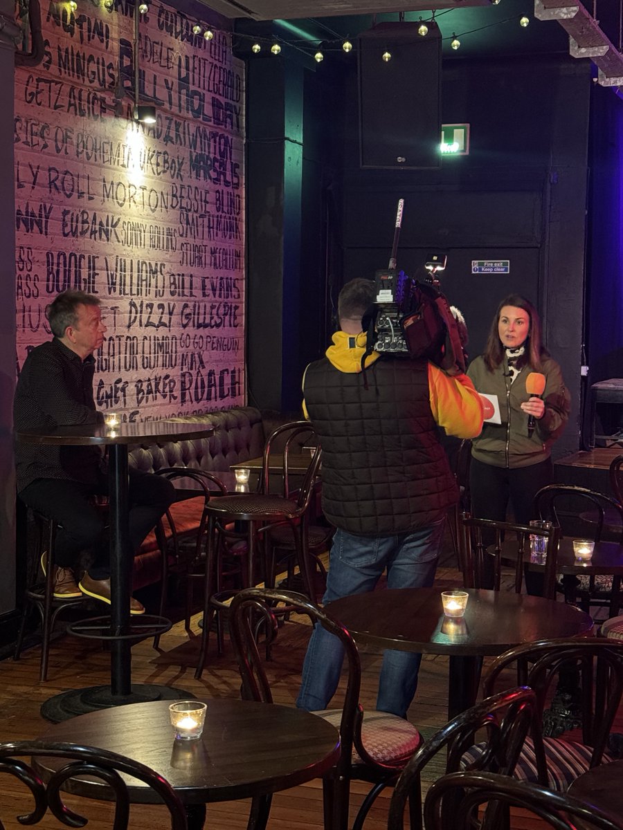 Scenes from @MattandPhreds yesterday with @markdavyd @ClaireTurnerMcr @MrJordanVincent @ellenbethabdi for a @BBCBreakfast feature on grassroots music venues and why an arena/stadium ticket levy makes good sense. @musicvenuetrust