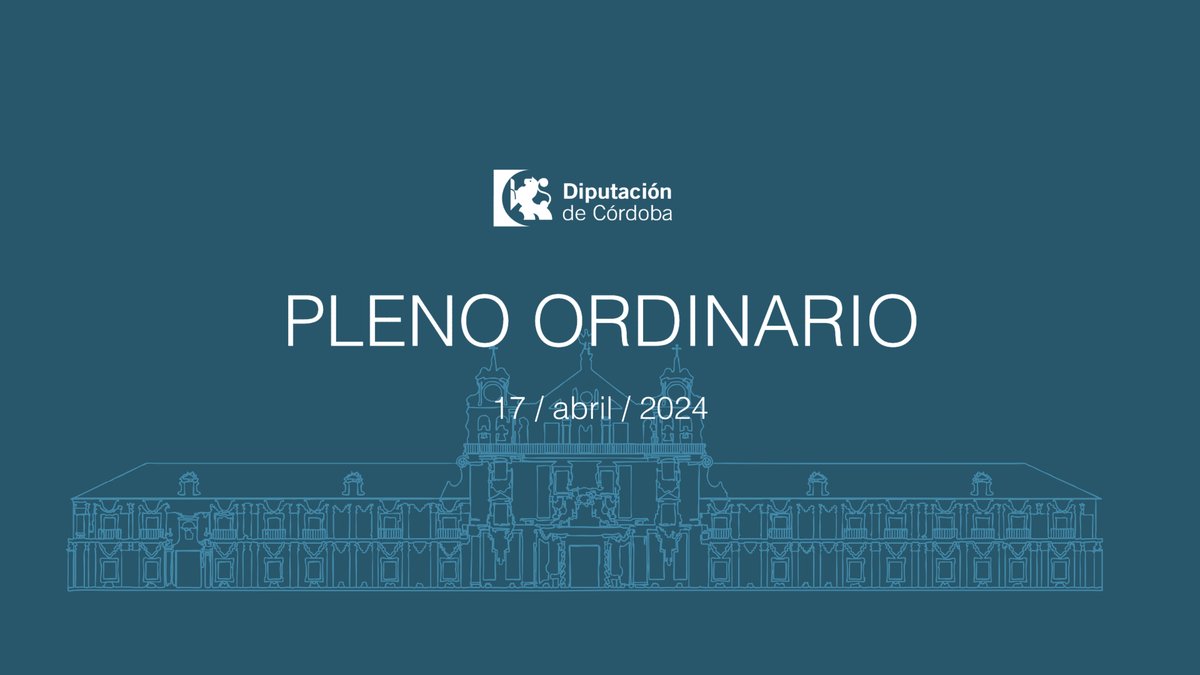 Hoy celebramos el Pleno ordinario en @dipucordoba Puedes seguirlo en directo en ▶️ youtube.com/live/IA4KfuP5u…
