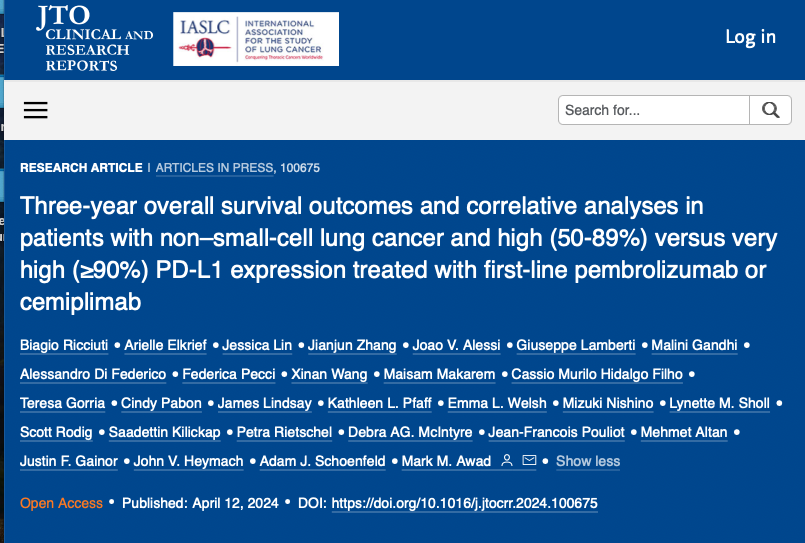 In metastatic non-small cell lung cancer treated w/ First-line pembrolizumab 🧪and cemiplimab 

✅ PD-L1 expression ≥9⃣0⃣%, had significant3⃣year survival benefits 🆚 those with PD-L1 expression levels of 50-89%

Highlighting the potential for personalized treatment approaches