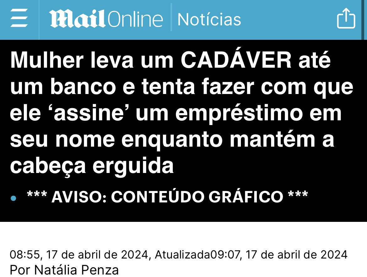 Brasil 🇧🇷: Ao abrir o jornal “Daily Mail” (versão online) nesta manhã, me deparo com essa notícia: