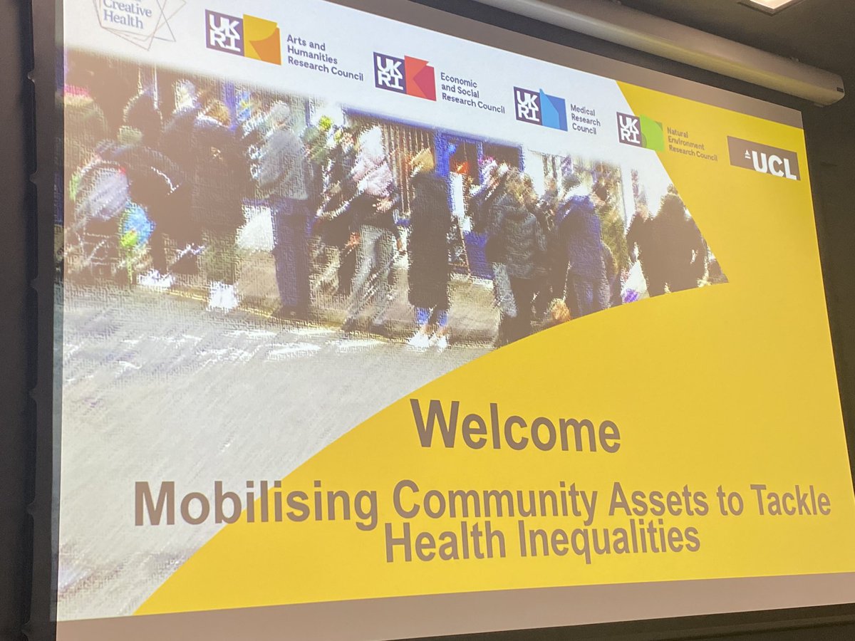 Great to be here with @ahrcpress @TheNCCH to celebrate the brilliant community programmes supporting the mobilising of community assets to improve health and well-being #MobilisingCommunity