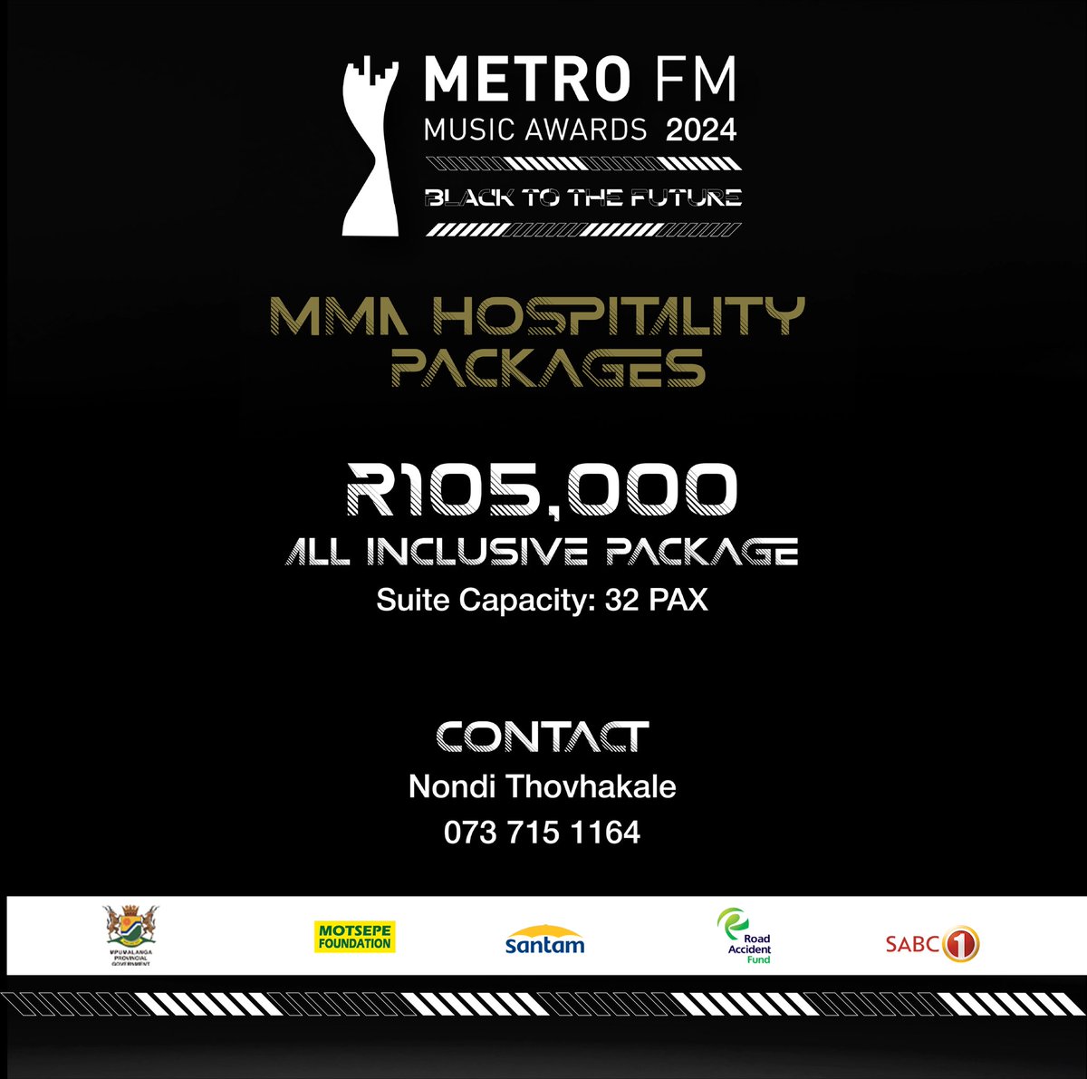 #MMA24 Hospitality Packages, contact 073 715 1164 for assistance! #BlackToTheFuture