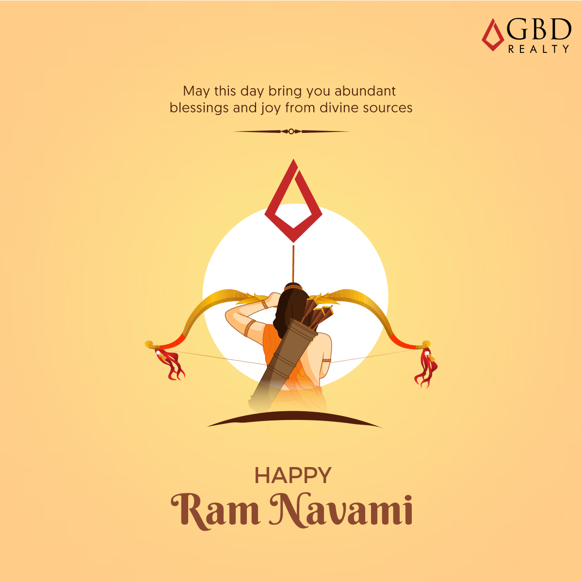 GBD_Realty's tweet photo. Celebrating with pride the divine virtues and teachings of Lord Ram. May this auspicious day fill your heart with joy, blessings, and a sense of pride in our rich cultural heritage. 

#GBDRealty #Pride #RamNavami #LordRama #DivineBlessings #CulturalHeritage #Celebration https://t.co/s3pmCYwdDM