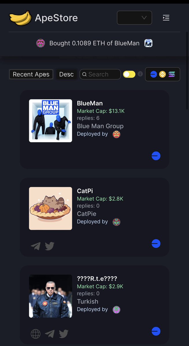 1yr_x's tweet photo. Blue Man is now the highest mcap project on https://t.co/gG5603UgZa and it’s only been live for just over 12hrs!

Everything has been organic so far.  

Marketing will start one we hit the “bonding curve” of $69k mcap!  This is when things get exciting!

Slowly but surely, the Blue Man Group will climb.

You can freely buy/sell or see the chart here - https://t.co/ckfEYXpx9U

#basememecoin #newmemecoin #newcryptocoin