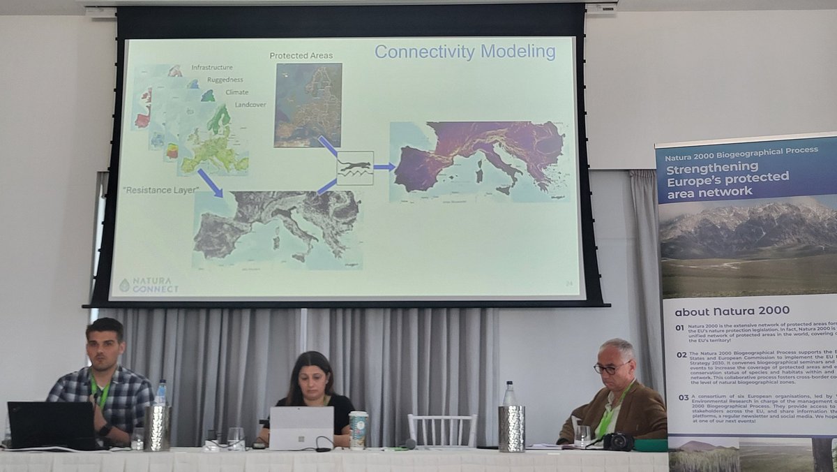 We are today at the Natura2000 @BioGeoProcess presenting @NaturaConnect EU-level connectivity analyses to support the EU Biodiversity protection strategy