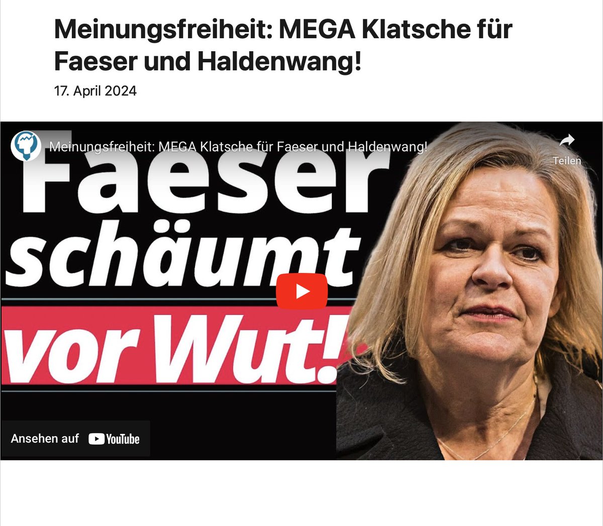 #Meinungsfreiheit: #MEGA #Klatsche für #Faeser und #Haldenwang! pressecop24.com/meinungsfreihe…