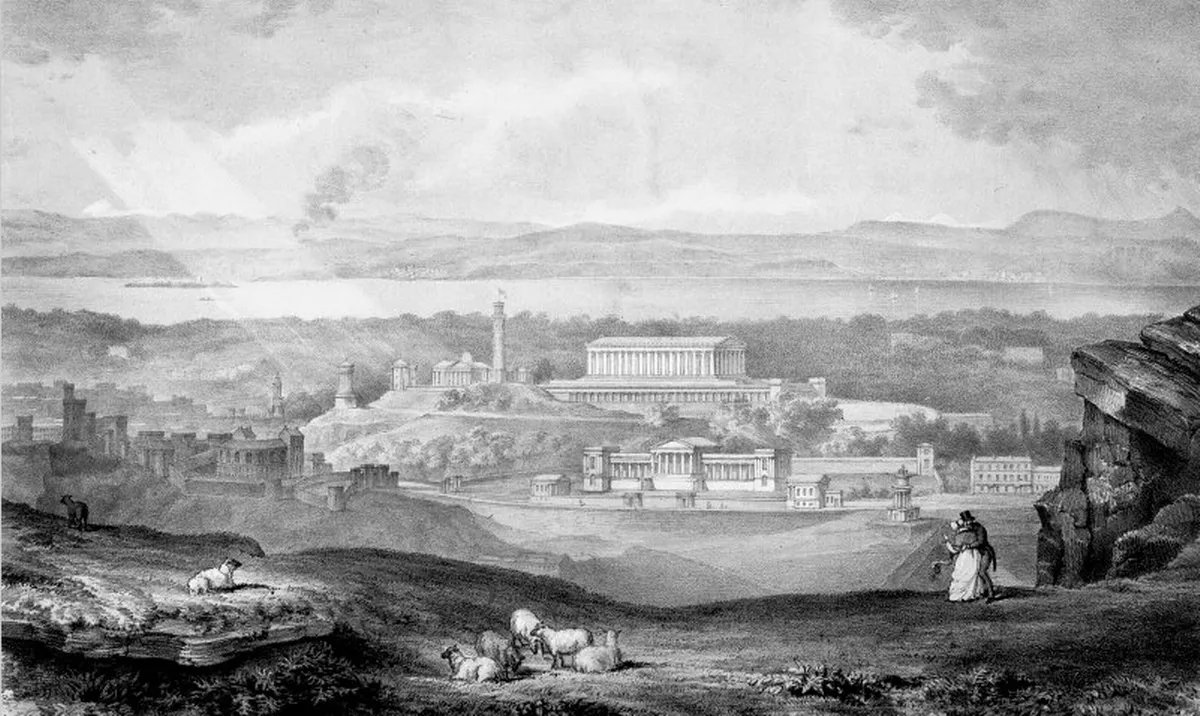 Great to be in the 'Athens of the North' talking about the Parthenon Marbles to the Friends of @NatGalleriesSco in the Hawthornden Lecture Theatre last night. The image by G.M. Kemp (1820s) shows us what a completed Parthenon on Edinburgh's Calton Hill would have looked like!