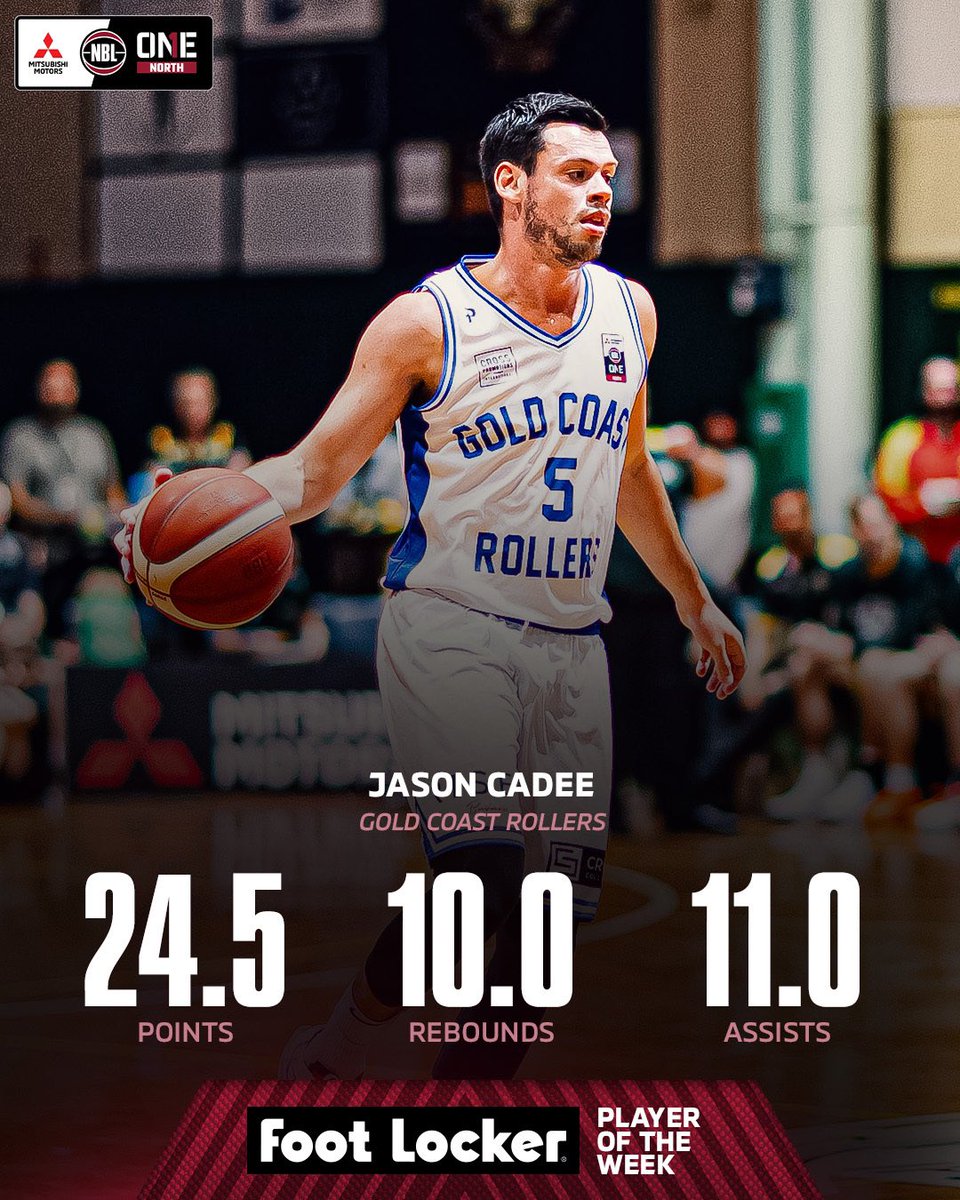 NBL1's tweet photo. Jason Cadee is the @NBL1North Foot Locker Player of the Week! 👟

With a triple-double average, the King of the North takes home a $200 Foot Locker voucher  🛍️ https://t.co/vAXrhV5Kaq