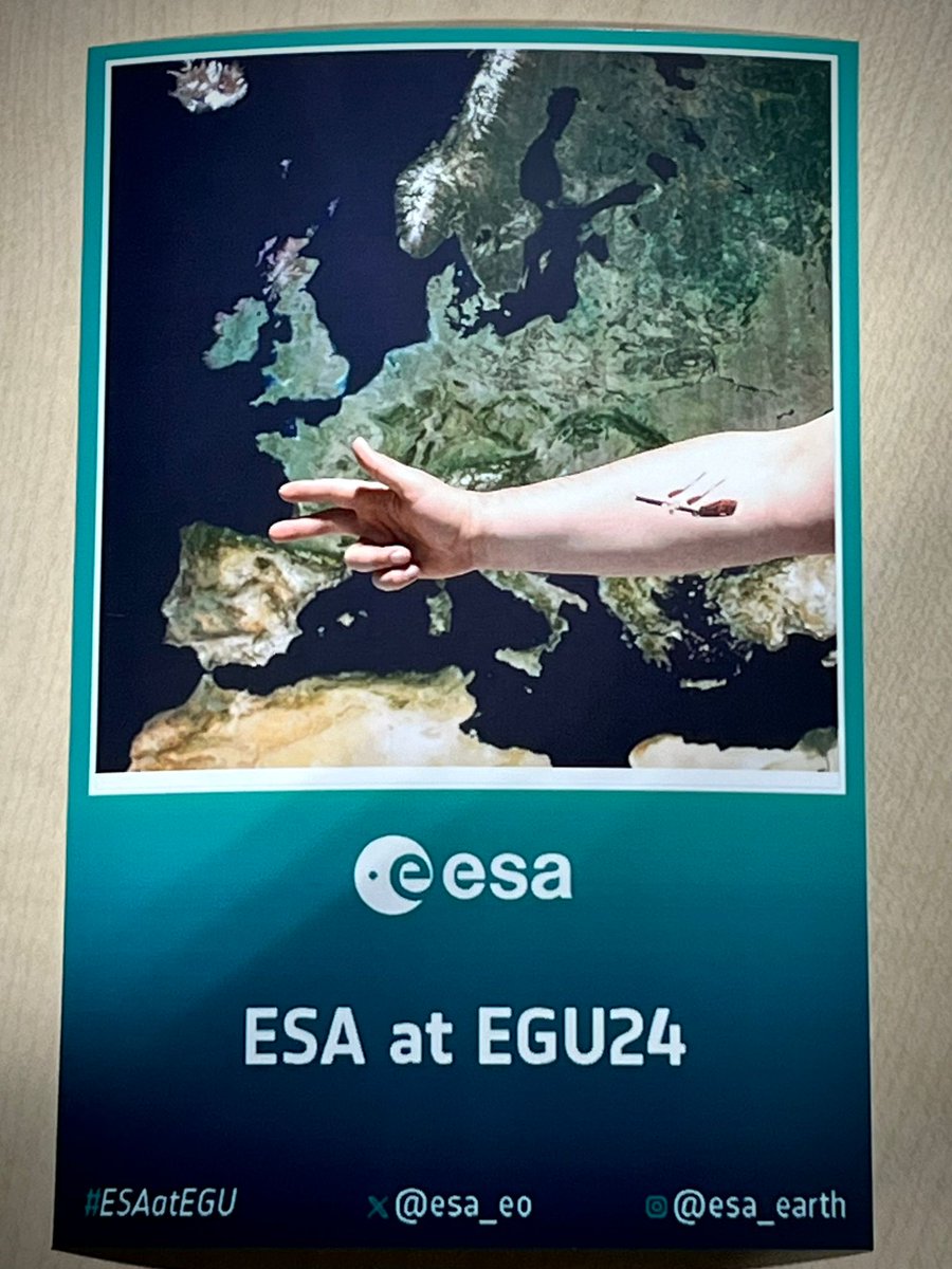 Terrific trio spotted at #EGU2024 🛰️🛰️🛰️

But whose arm is this?! 🤔