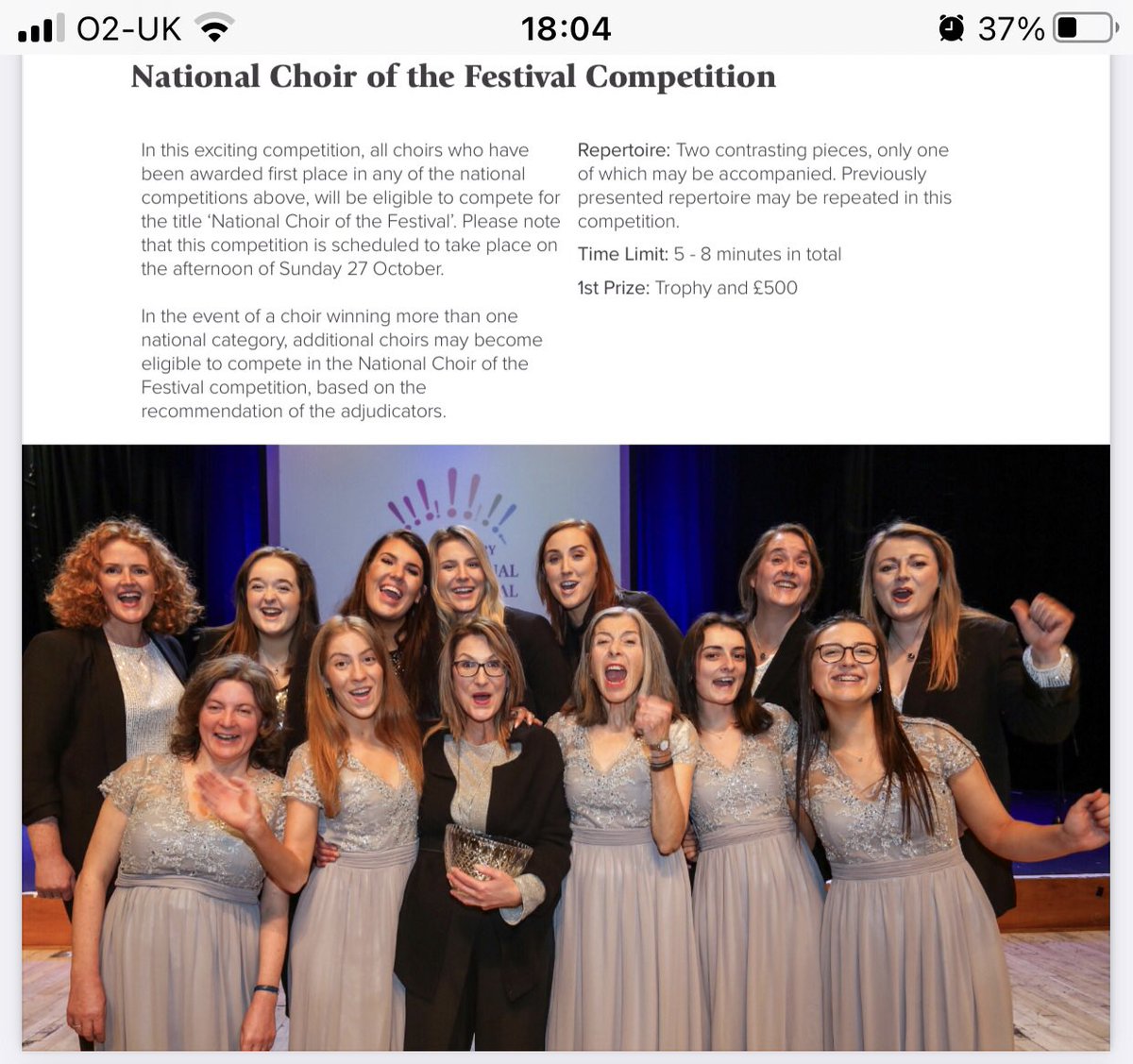 Amateur Choirs! My friends at @derrychoirfest Derry Choral Festival are looking for more choirs from the UK to compete in their TOP INTERNATIONAL COMPETITION. It would involve being there for Sat 26 and Sun 27 October (last weekend of half term) Great prize, great people, great