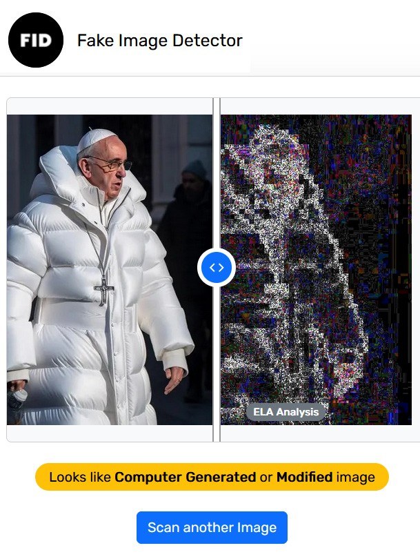 elhackernet's tweet image. Herramienta para detectar imágenes falsas mediante el análisis de metadatos de imágenes y el análisis de nivel de error (ELA), que comprueba si hay artefactos de compresión JPEG para identificar las partes modificadas de una imagen
fakeimagedetector.com