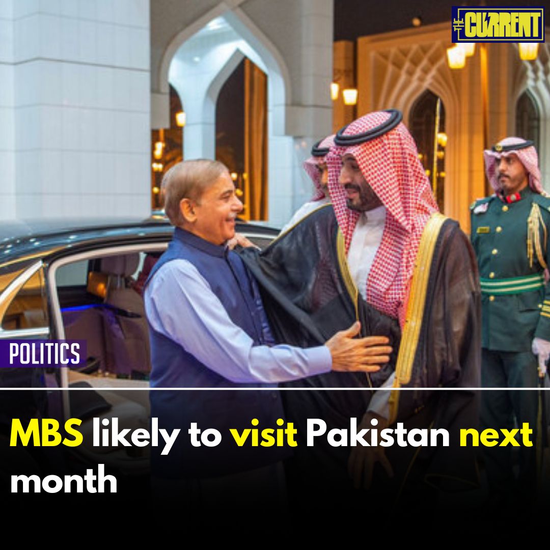 The News has reported that the Crown Prince, also the Prime Minister of the Kingdom, will come to Pakistan on the invitation of Prime Minister Shehbaz Sharif. Read more: thecurrent.pk/mbs-likely-to-… #TheCurrent