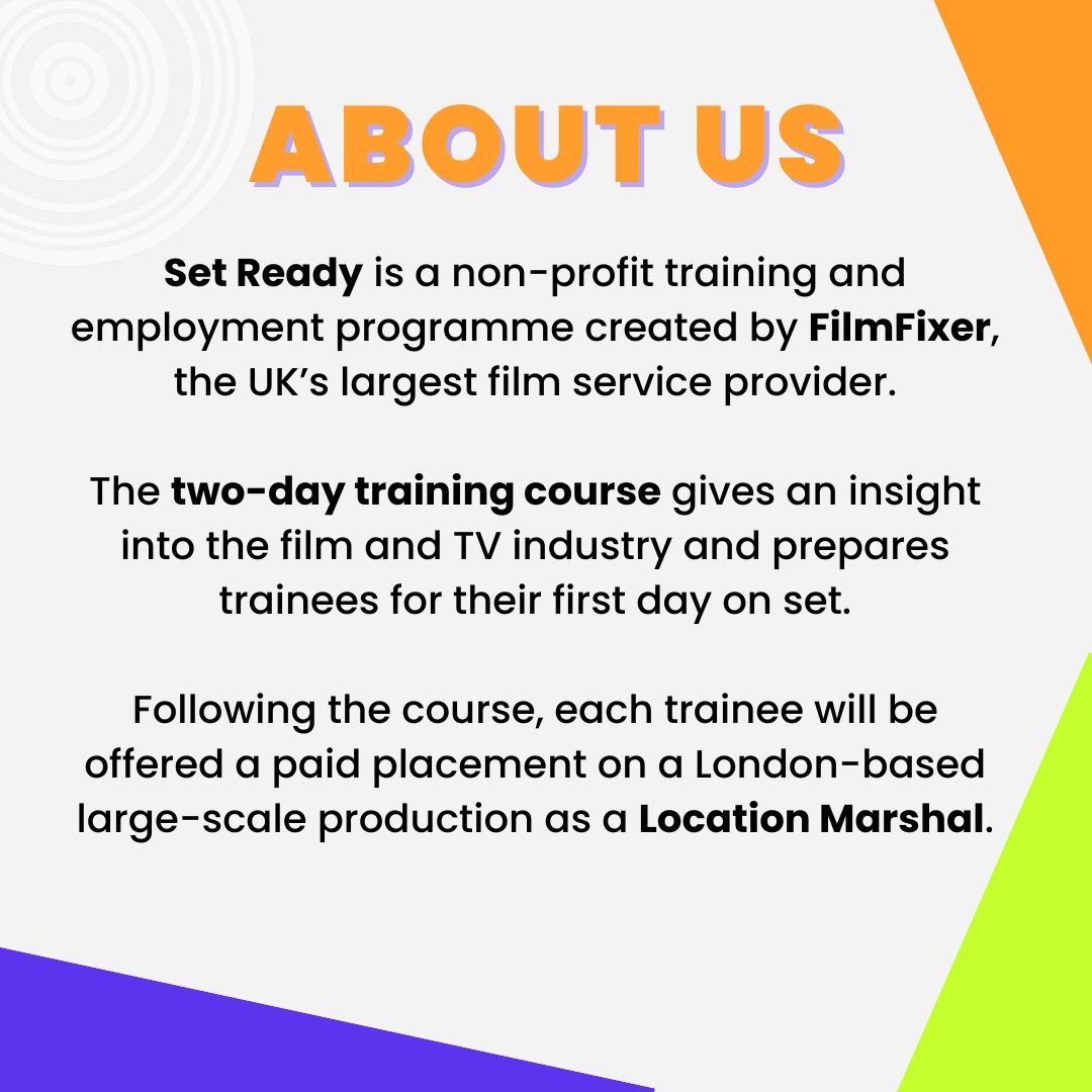 SetReadyUK's tweet photo. Are you an @IslingtonBC, @CamdenCouncil or @BarnetCouncil resident aged 18+ interested in pursuing a career in Film and TV? 🎬 Our next two-day FREE film &amp; TV course for North London residents will be on 20th-21st June. Apply via https://t.co/dnROmJTC3y before the 30th of May! https://t.co/gh3HPY4lJI