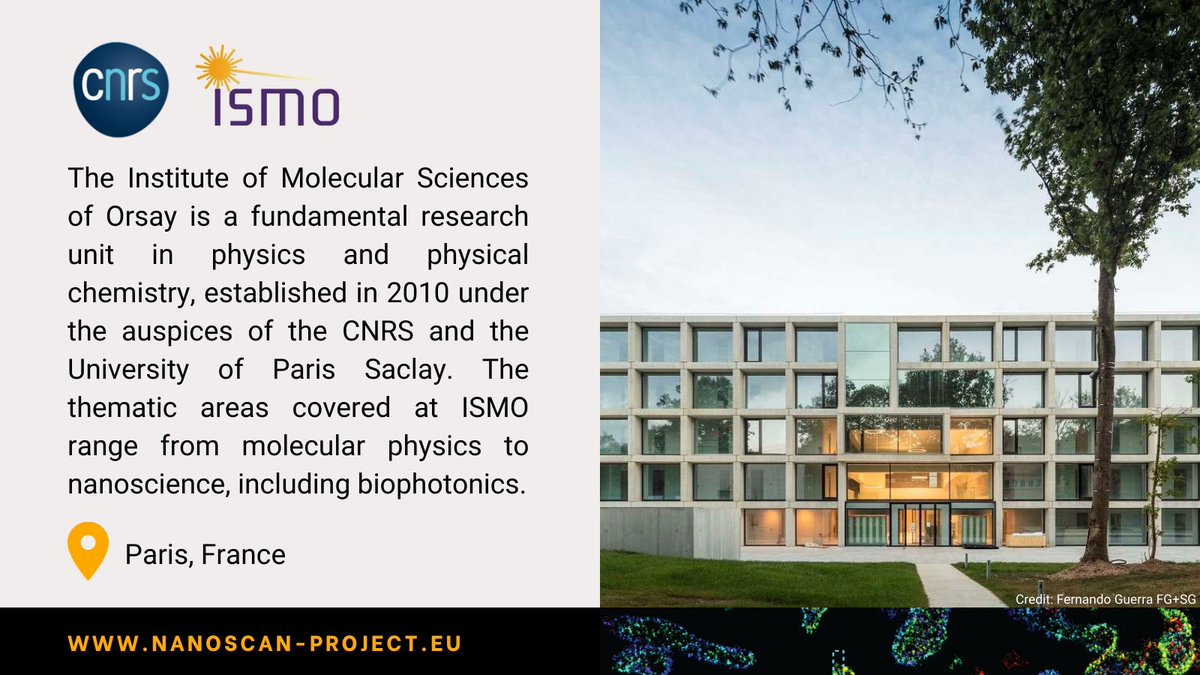 Starting today, we are excited to introduce you to our partners 🙌 We will start with our project coordinator @CNRS / @ISMOlab_Orsay. Learn more about them here: ➡ nanoscan-project.eu/partners/ ➡ cnrs.fr ➡ ismo.universite-paris-saclay.fr