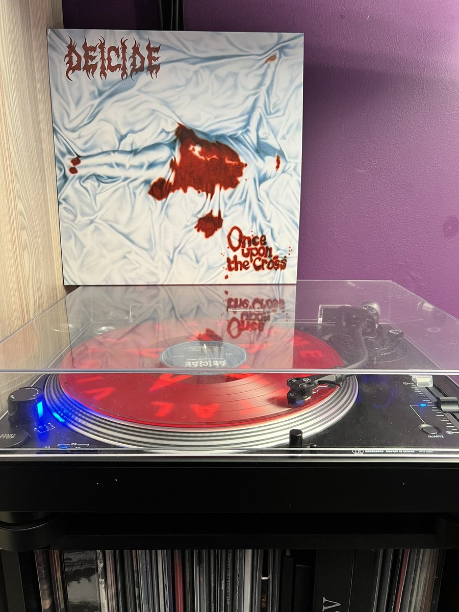 First up on today’s episode of ‘Now Spinning’, it’s an anniversary album. Deicide ‘Once Upon The Cross’ was released April 17th 1995. This is the red vinyl from the boxset. I’ve still got the copy of @MetalHammer where someone wrote in to complain about the uncensored artwork 😂