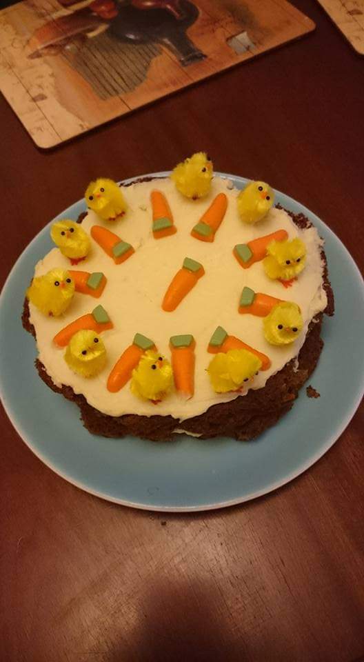 @Wrightsbaking my carrot cake made witht the kids for the Easter bunny 🐰