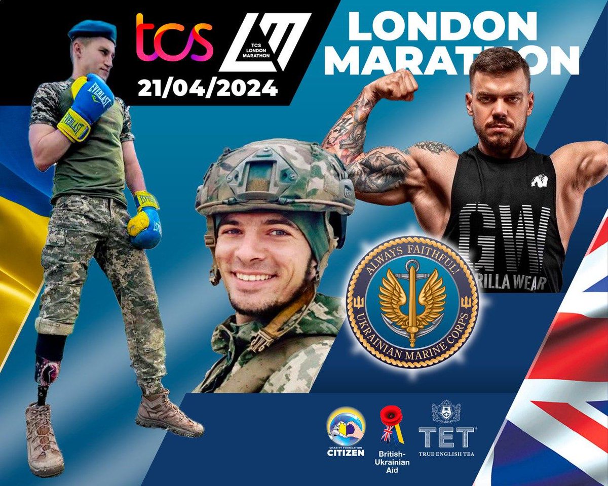 ctzn24's tweet photo. PLZ BOOST ❗️ EVERY POUND COUNTS
🇬🇧London Marathon | Sunday 21 April
FUNDRAISING TO SUPPORT THE 🇺🇦WOUNDED

❗️3 days LEFT❗️

We ask all people, who care and understand what we are fighting for, to support in sharing and fundraising.

🫡Honour the fallen
🤝Support the wounded

A team of 🇺🇦Marines with amputations is getting ready

🫡🇺🇦Heorhii Roshka
https://t.co/aoZEpjT73x
🫡🇺🇦Oleksii Rudenko
https://t.co/zfxSzkHUqZ
💪🇺🇦Slava Kulakovskyi
https://t.co/JajXMEX6cA

PLZ BOOST! SUPPORT 🇺🇦 WOUNDED
@Denys_Shmyhal @FedorovMykhailo  @silpo_ua
@rozetka_ua @newbalance @Nike
@atb_market_tm @hoka @SKECHERS_UK
@pepsi @CocaCola @monobankua
@NP_official_ua @Brooms1989
