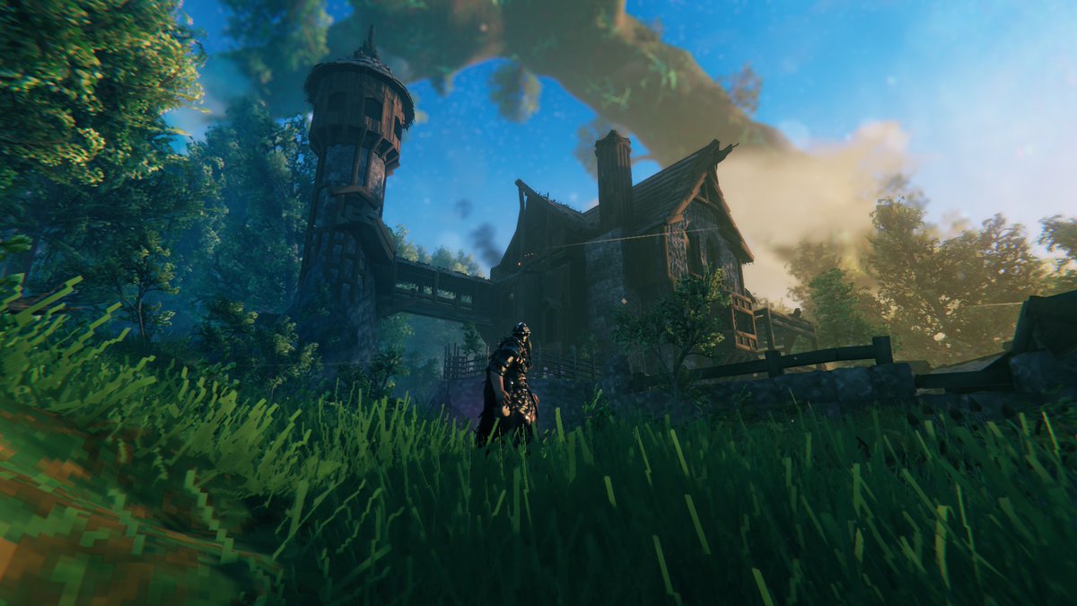 orc_wood's tweet photo. @RobinEyreArt @Valheimgame Not that unique I suppose but two of my favorites. The first being one my Wife and I built together and the second I was trying a fortress type longhouse. https://t.co/BlQXv2Itls
