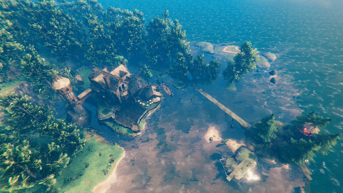 orc_wood's tweet photo. @RobinEyreArt @Valheimgame Not that unique I suppose but two of my favorites. The first being one my Wife and I built together and the second I was trying a fortress type longhouse. https://t.co/BlQXv2Itls