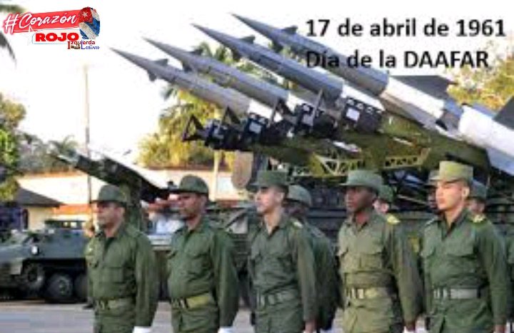 Muchas felicidades envía #CorazónRojo a todos los miembros de la DAAFAR en su día, éxitos y salud para todos. “ Patria o Muerte Venceremos”. #IzquierdaLatina #GirónDeVictorioso.