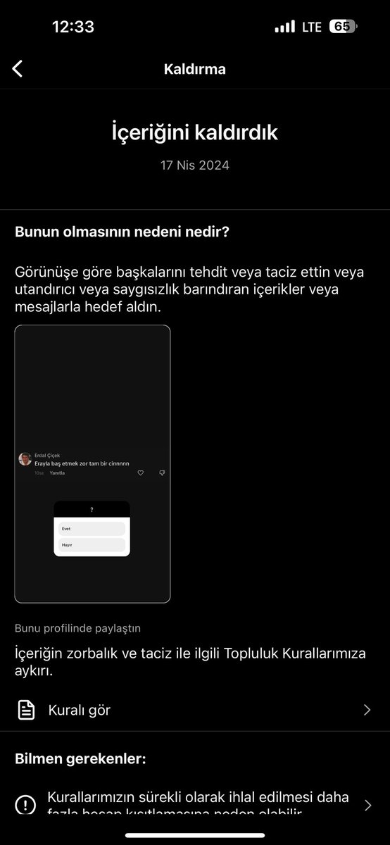 Bu Instagram gibi rezil bir platform yok şakasız, topluluk kuralına uymayan hikayeyi bi kes aq, 2 haftadır maile dönmüyorlar ve canlı destek ile konuştuğumda biz buradan bir şey yapamıyoruz diyorlar inanılmaz cidden. Son olarak bu işlerden anlayan biri varsa bana yardımcı olursa