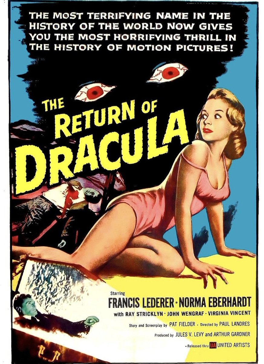 Lederer nails the brief nicely when the Count hits small-town USA. Lost in Hammer's wake it's an overlooked gem - minor film but major fun. 1958 #horrorcommunity #horrorfamily #horrormovie #horrorfilm #horrorfam #classichorror #horroraddict #horrorfan #mutantfam #monsterfam #film