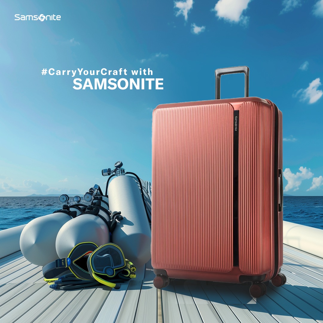 Dive into discovery with Samsonite, the case that carries more than gear—it carries your oceanic aspirations #CarryYourCraft #Samsonite #SamsoniteIndia