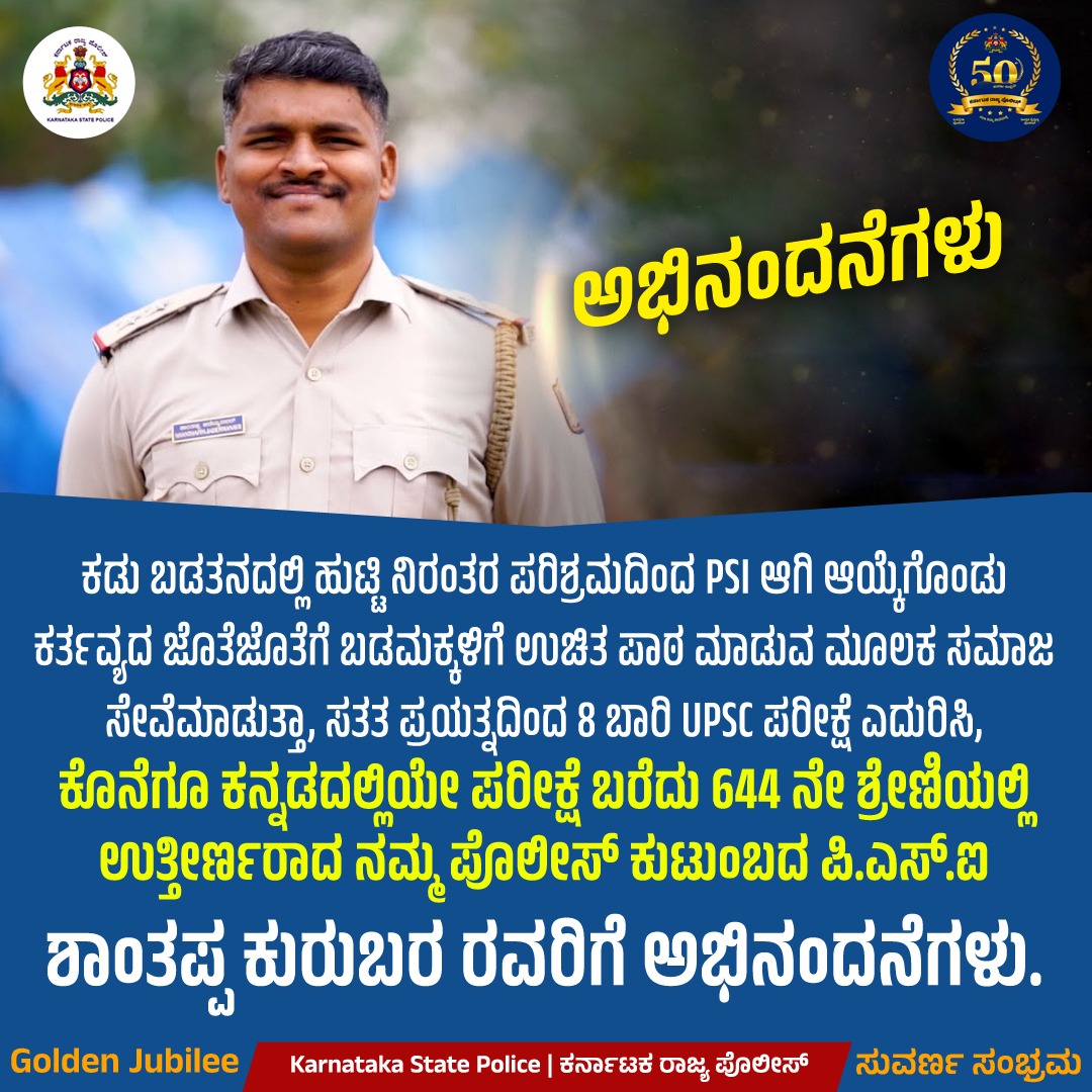 ನಿರಂತರ ಓದು ಮತ್ತು ಸತತ ಪ್ರಯತ್ನದಿಂದ ಮಾತ್ರ ಮಹತ್ತರ ಸಾಧನೆ ಸಾಧ್ಯ ಎಂಬುದಕ್ಕೆ ಇವರೇ ಸಾಕ್ಷಿ. #Congratulations #upscresult