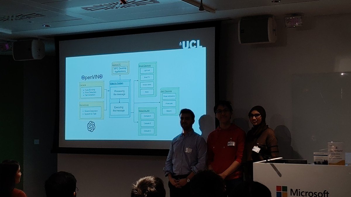 Amazing live demo of Intel openvino and LLM and SLM from @uclcs students at Microsoft UK