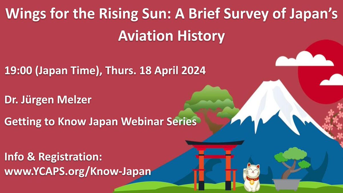 Please join us tomorrow for our monthly Getting to Know Japan webinar with Dr. Jürgen Melzer at 19:00 JST on Zoom. - For more information: ycaps.org/gtkj-wings - Register here: us06web.zoom.us/meeting/regist…