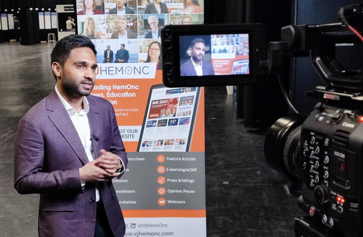 VJHemOnc (@vjhemonc) on Twitter photo Pleasure to speak with <a href="/Karthik_Nath17/">Karthik Nath</a> (<a href="/MSKCancerCenter/">Memorial Sloan Kettering Cancer Center</a>) at #EBMT24, who discussed the benefit of prioritizing young matched unrelated donors in alloSCT for patients over the age of 50.
Visit VJHemOnc.com to explore some of our EBMT content!
#BMTsm <a href="/TheEBMT/">The EBMT</a> Pleasure to speak with <a href="/Karthik_Nath17/">Karthik Nath</a> (<a href="/MSKCancerCenter/">Memorial Sloan Kettering Cancer Center</a>) at #EBMT24, who discussed the benefit of prioritizing young matched unrelated donors in alloSCT for patients over the age of 50.
Visit VJHemOnc.com to explore some of our EBMT content!
#BMTsm <a href="/TheEBMT/">The EBMT</a>