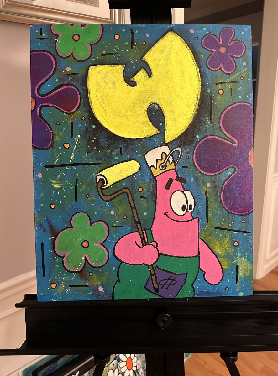 - Wu -
Original 16x20 Hand painted on Canvas 
#Neimad #ArtByNeimad #OriginalArt #SpongeBobSquarePants
#SpongeBobSquarePantsArt #MixedMedia #HandPainted #CanvasArt #Art #WuTangClan  #StayCreative