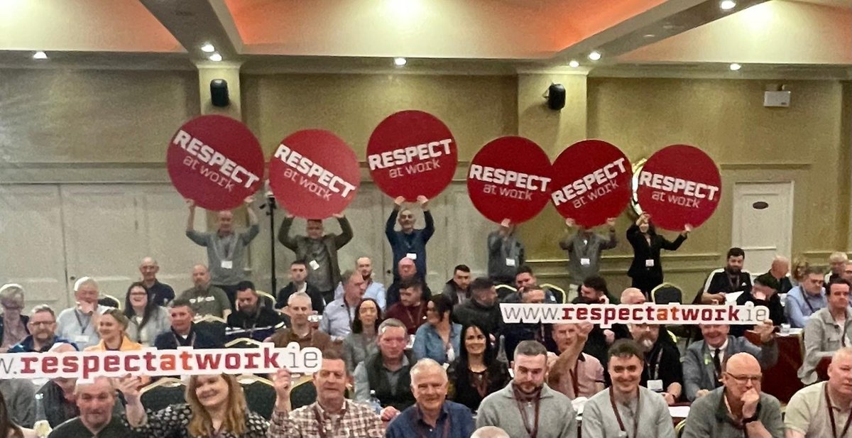 CWU delegates demand #Respect at Work - calling for the legal right to organise and collectively bargain through trade unions respectatwork.ie #RespectAtWork