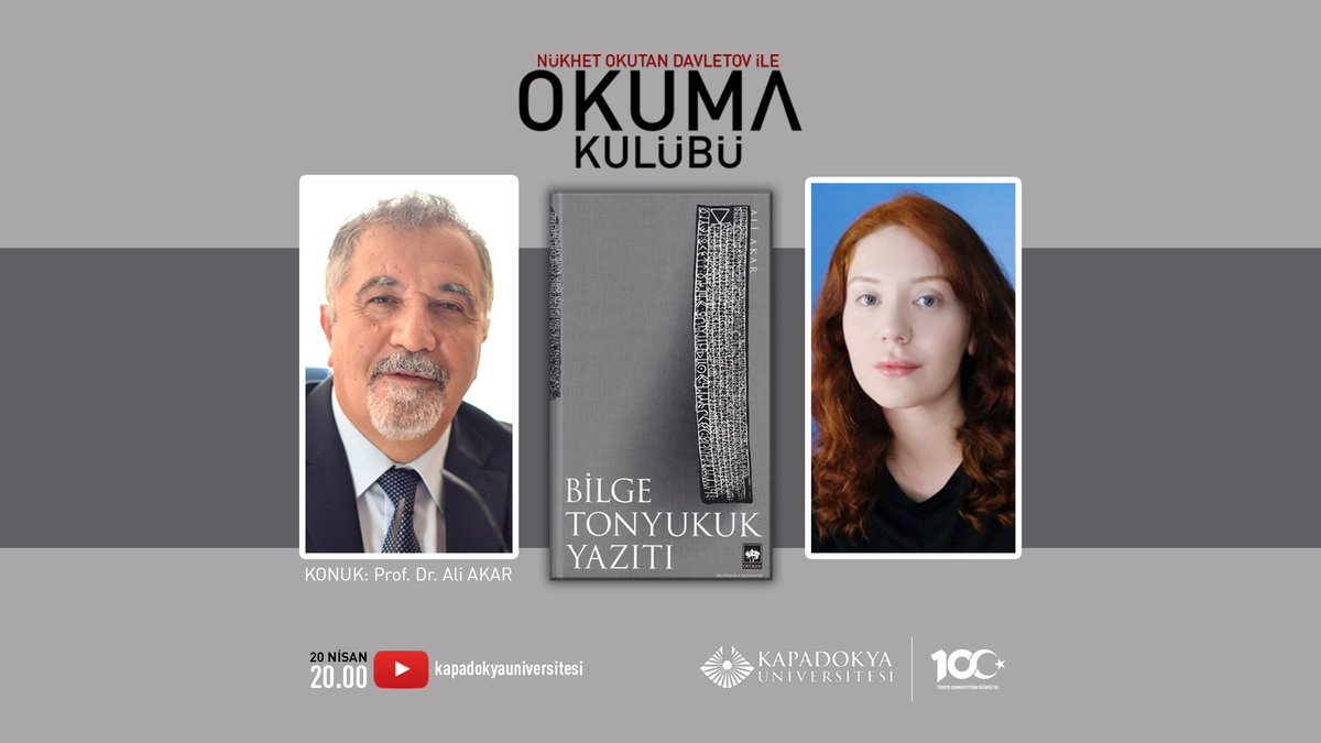 Bu cumartesi akşamı 20.00'de Kapadokya Üniversitesi'nin YouTube kanalında sevgili hocamız Prof. Dr. Ali Akar ile Bilge Tonyukuk Yazıtı'nı konuşacağız. Canlı yayımlanacak olan söyleşimizi kaçırmayın. ⬇️ youtube.com/live/JECSWbJxs…