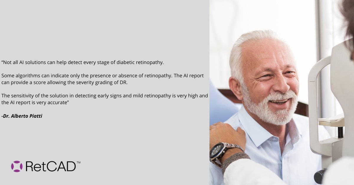 #AI-based #RetCAD interfaced with @iCare #Illume supports an effective and efficient detection of #Diabeticretinopathy. Dr. Alberto Piatti, Chief Ophthalmologist asserts this benefit in a blog article.

To know more, check: linkedin.com/feed/update/ur…