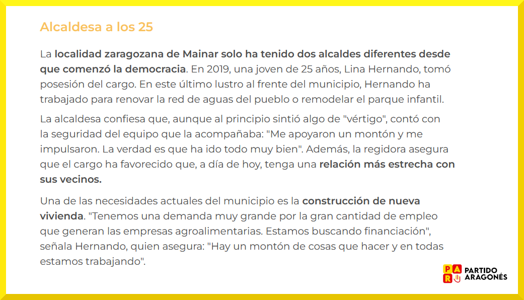 👧💛❤️💛 Lina Hernando #PartidoAragonés forma parte del Consejo rector de la nueva Escuela de Jóvenes Alcaldes y Concejales de Aragón
💪 Agradecemos y apoyamos la implicación de la juventud en el trabajo por su futuro, el de todos, el de #Aragón 

+ info: cartv.es/aragonnoticias…