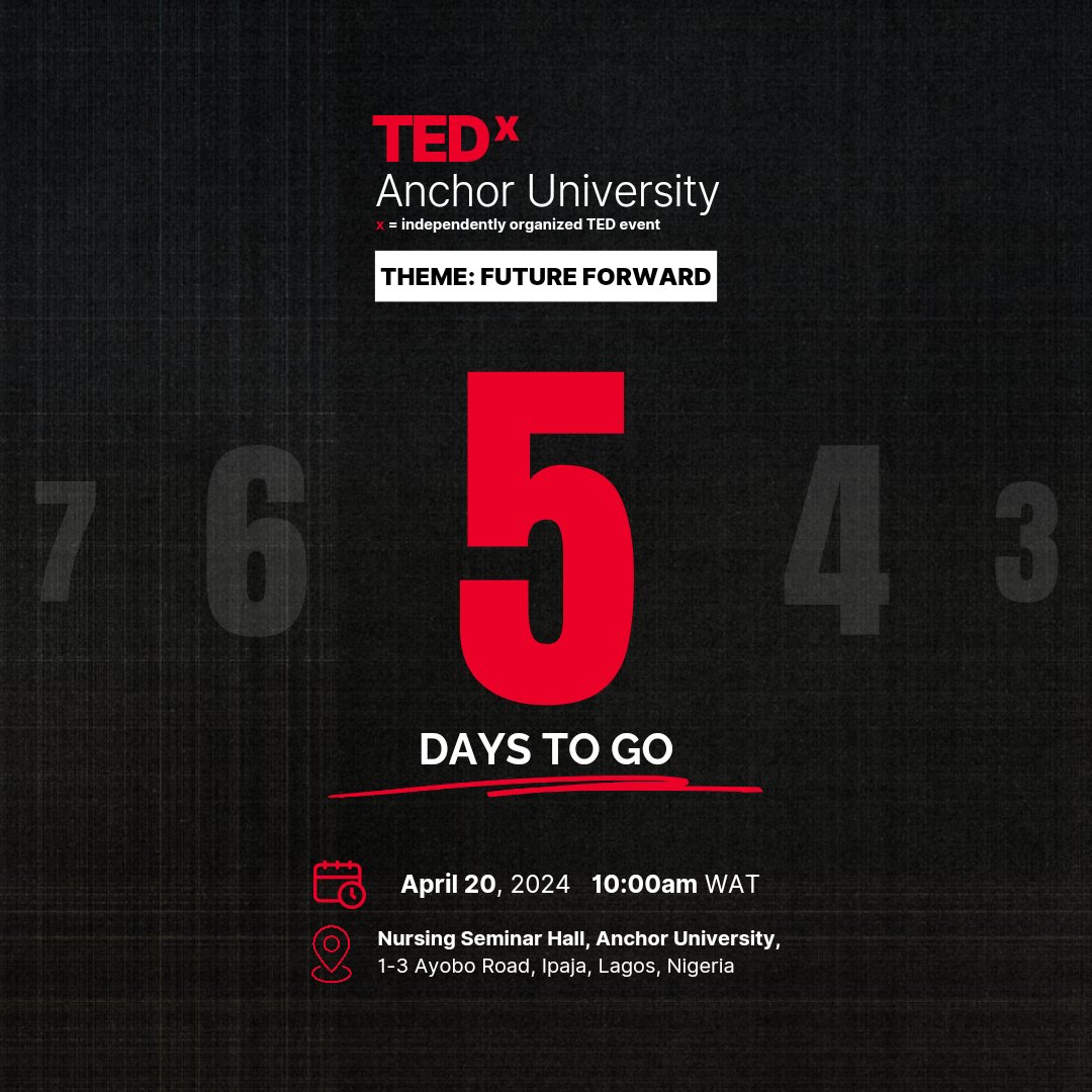 TedxAnchor's tweet photo. less than a week to go!
Get ready for a day packed with inspiration, innovation, and ideas worth spreading. Don't miss out! 🎉 https://t.co/Pk7DVocaew