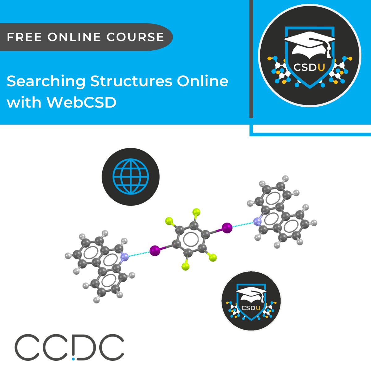 Free 2-hour online course! Learn how to perform advanced 3D structure searches to explore the values of distances, angles, rings, vectors, and planes in structures of interest. 🔗ccdc-info.com/3U2P07l #STEM #Crystallography