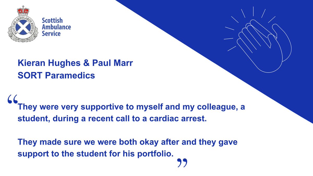 Scotambservice's tweet photo. It's Wednesday and time for our latest staff spotlight from Greatix!
This #WellDoneWednesday, we are highlighting Kieran Hughes and Paul Marr, SORT Paramedics based at Dundee SORT, for their support given to fellow colleagues.
#Dundee #Greatix https://t.co/GwBb4ExGug
