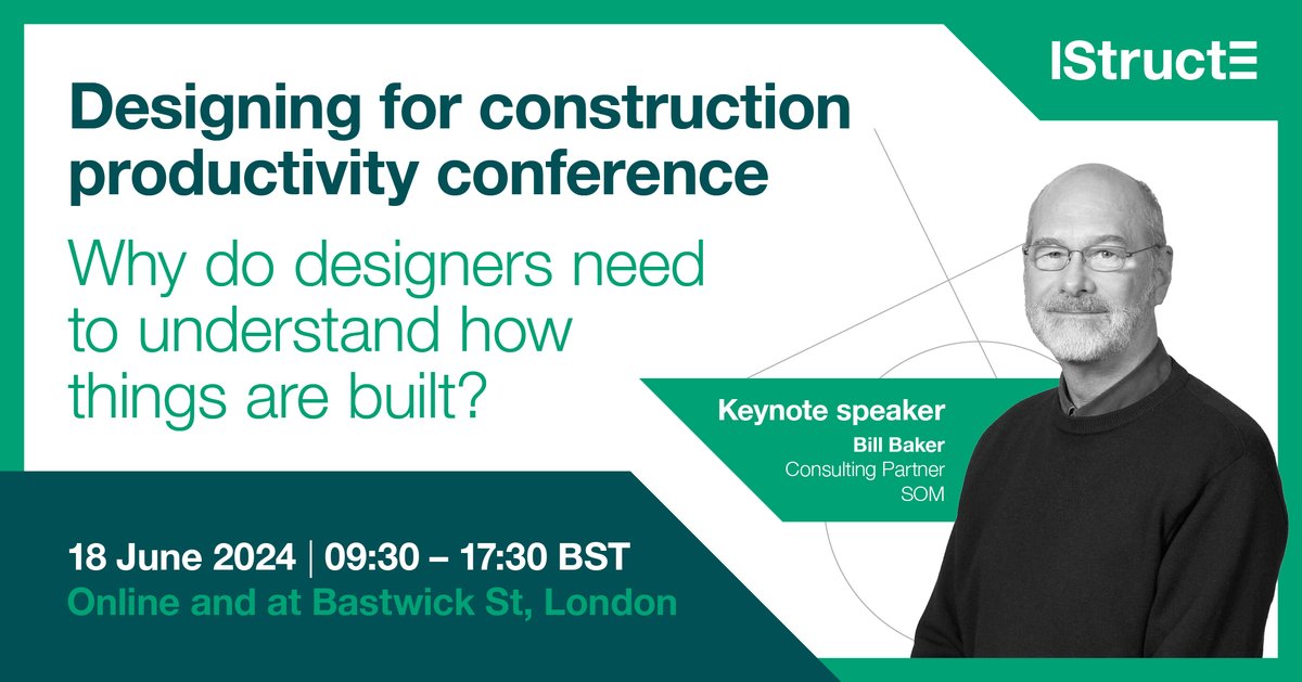 We are excited to announce our upcoming Designing for Construction Productivity conference. This conference will highlight the crucial role of understanding the construction process to enhance safety, reduce errors, and boost efficiency. Book now: istructe.org/designing-for-…