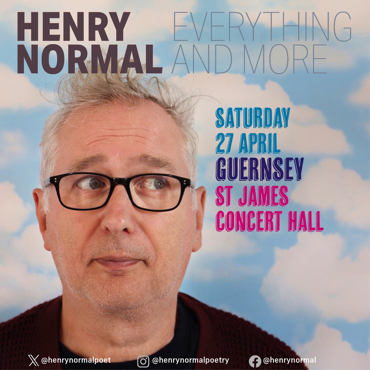 I'm told Guernsey has 63,463 inhabitants but the St James Concert Hall can't fit everyone in so I'd recommend getting your ticket asap. This is going to be fantastic.a lot of fun.