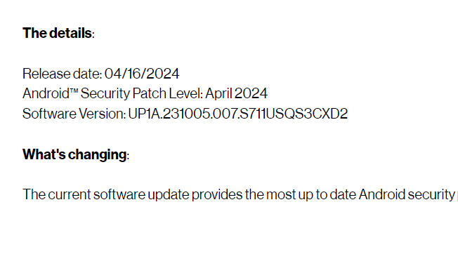 Galaxy S23 FE
✨April Security Update
🌎US (Verizon-Locked)
👉Version Number: S711USQS3CXD2

#Samsung #GalaxyS23FE