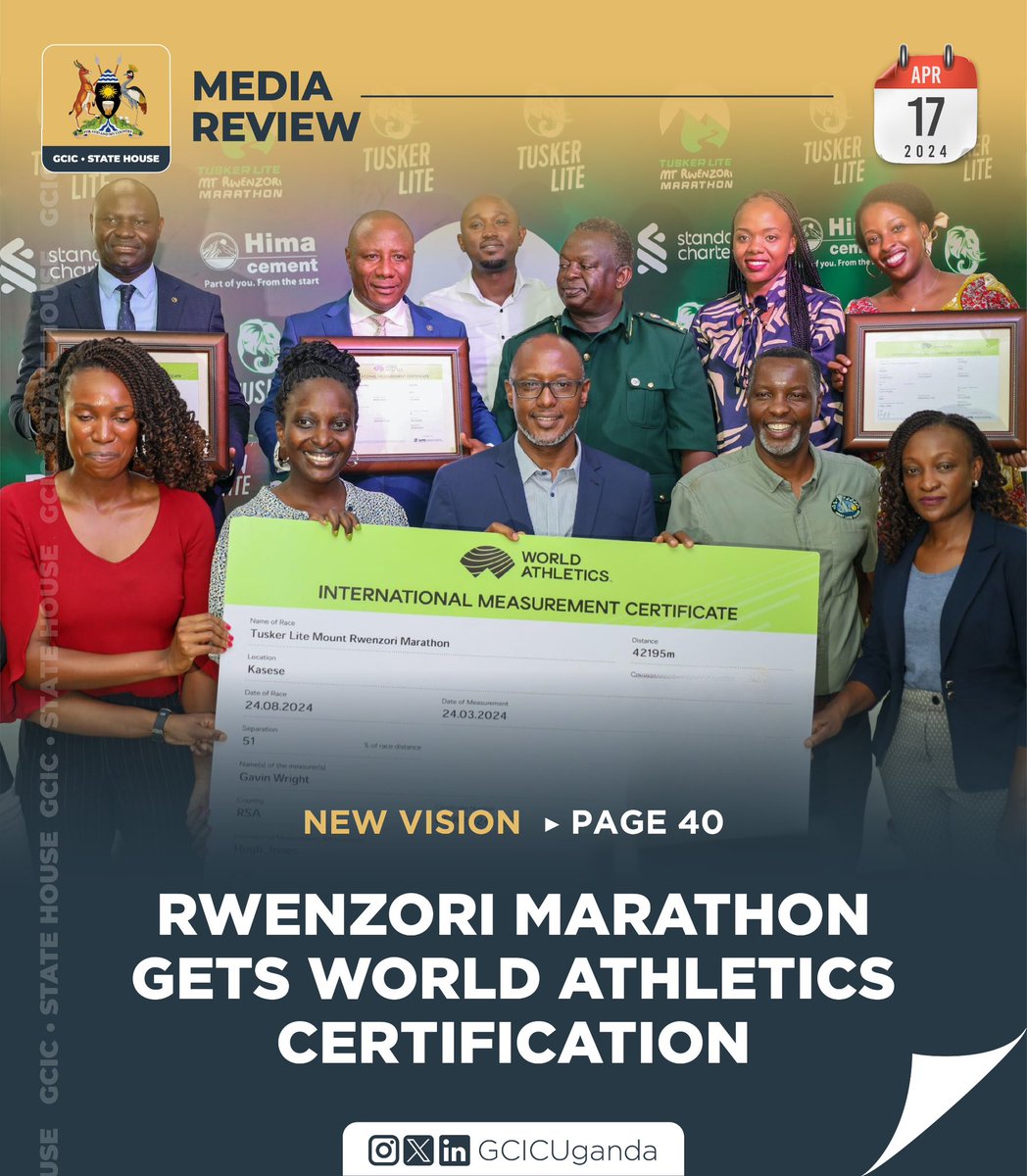 Athletes looking to hit qualifying standards for various races around the world including the Olympics can now look forward to making it via the annual Rwenzori marathon after it received World Athletics certification recently. #GCICMediaReview